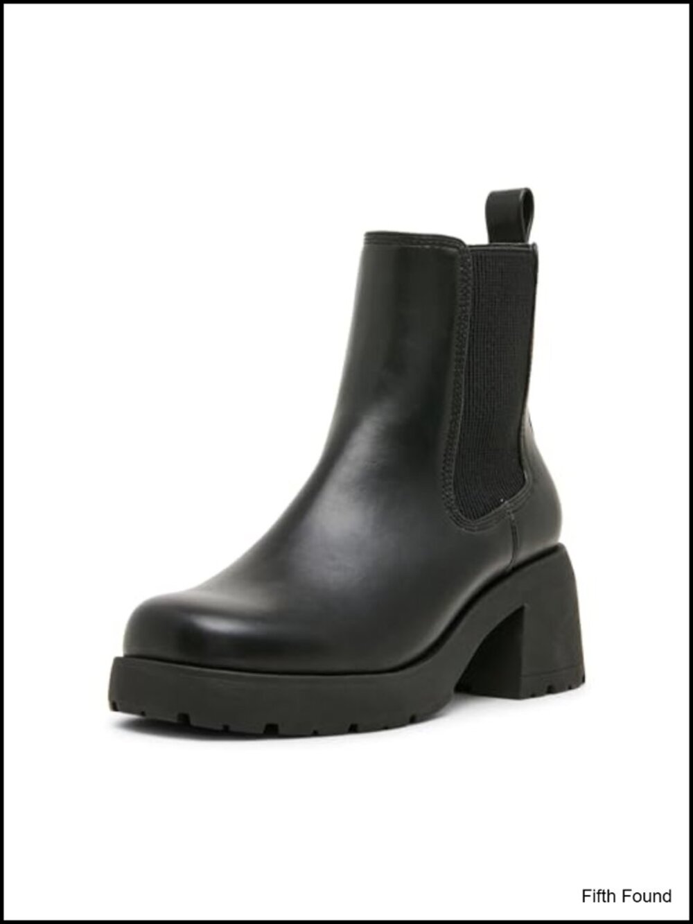Faux Leather Platform Ankle Booties Round Toe Block Heel